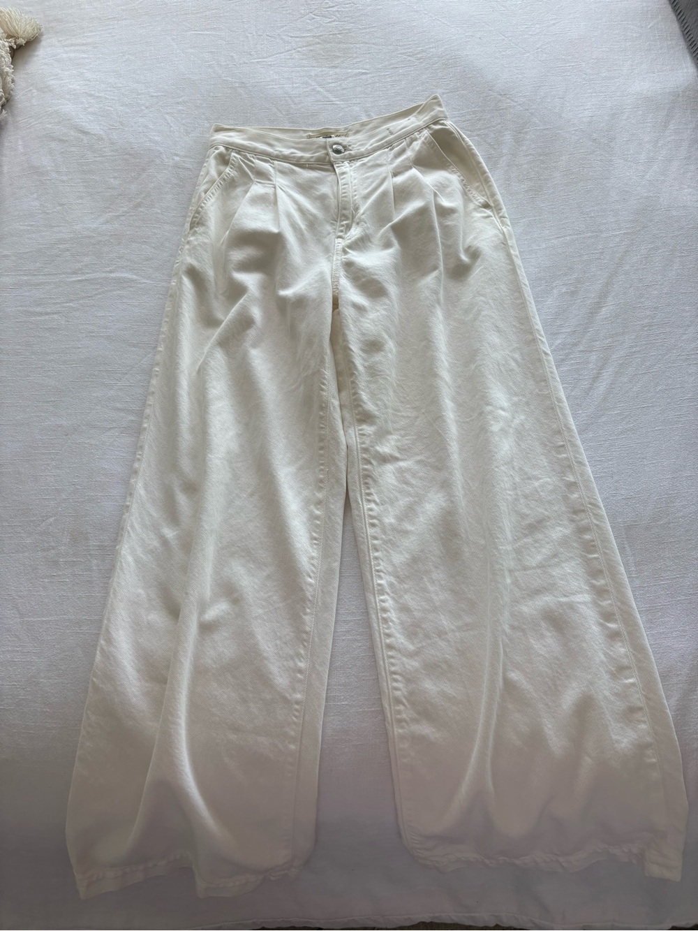 Madewell Cream Wide-Leg Jeans